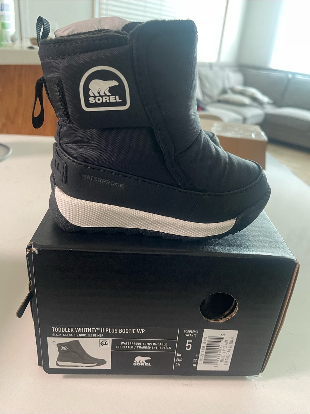 Sorel Toddler Whitney II Plus Waterproof Boot - Black & White